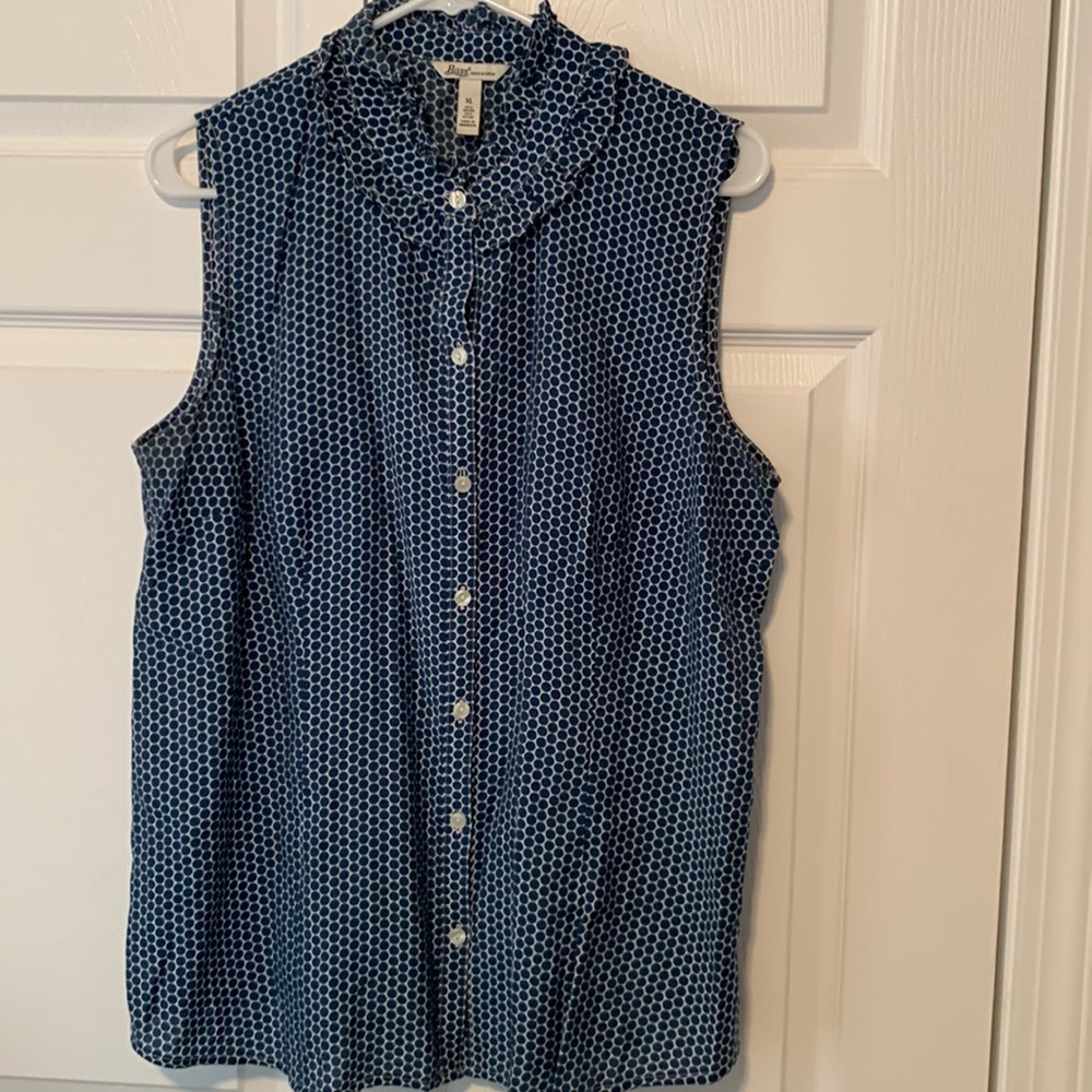 Bass polka dotted tank top.